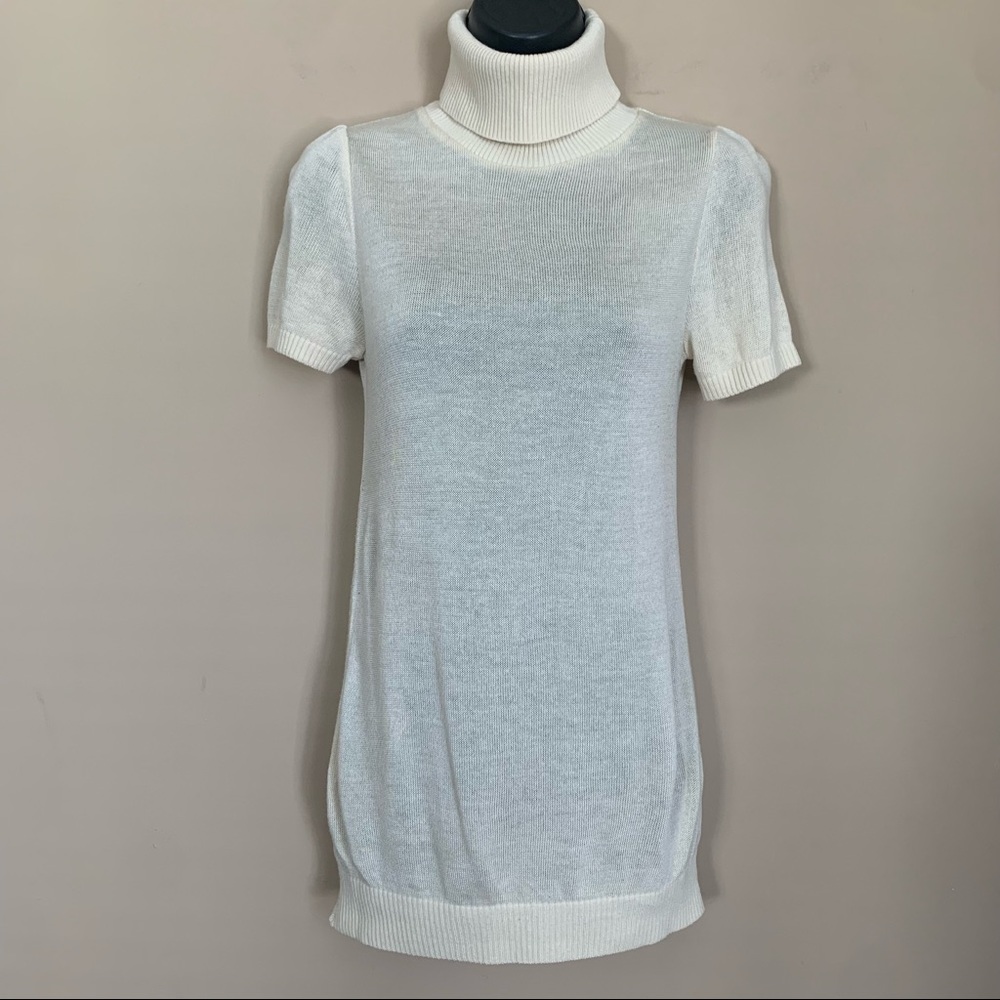 3/$15 SALE! Ivory Turtle Neck Short Sleeve Sweater
